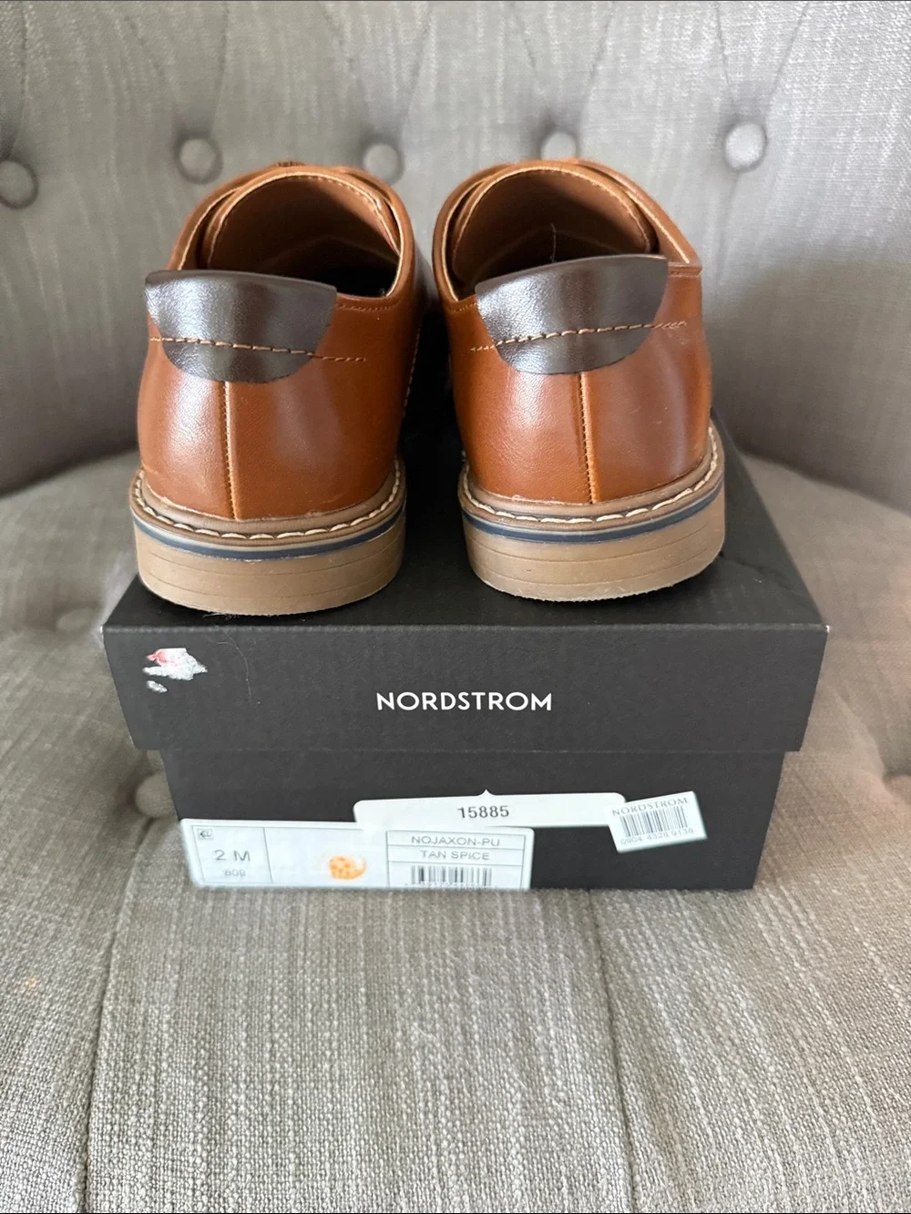 Nordstrom Boy’s Brown Leather Derby Shoes. Size 2